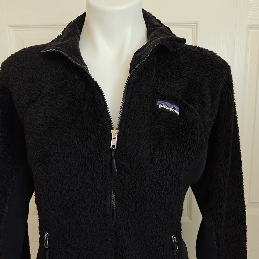 W's Patagonia R series black fleece zip jacket sz M - Picture 2 of 12